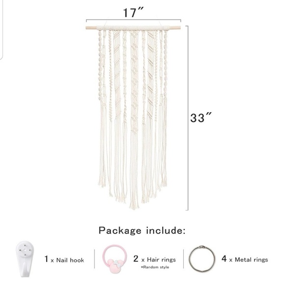 Ivory Macrame Hair Bow Pin Clip Scrunchie Organize - Picture 5 of 6